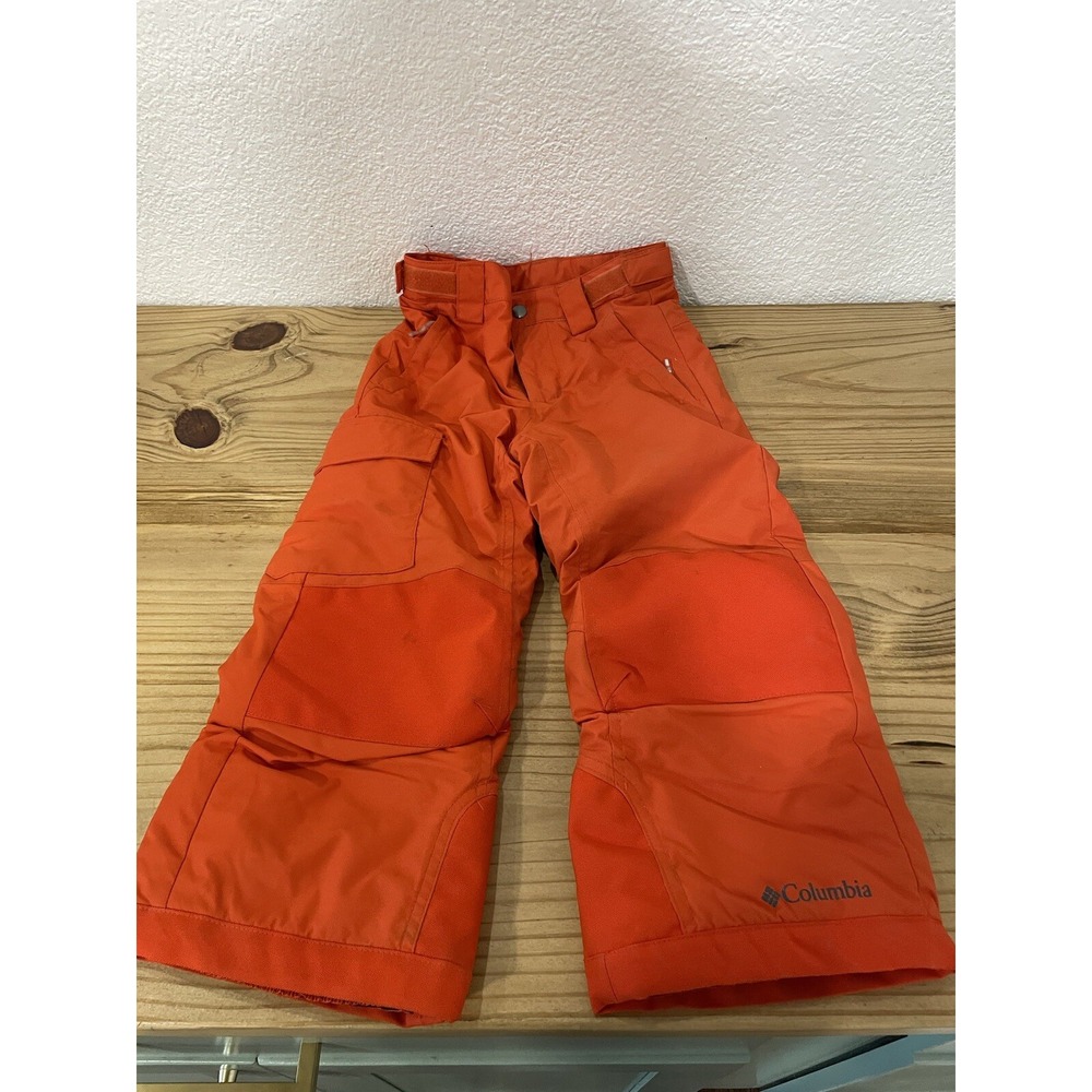 Columbia Omni-Heat Bugaboo Snow Pants Waterproof Insulated Orange Boys XXS 4-5